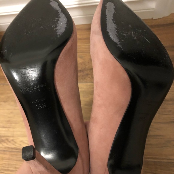 Saint Laurent YSL Dusty Rose Suede Heels - Picture 6 of 7